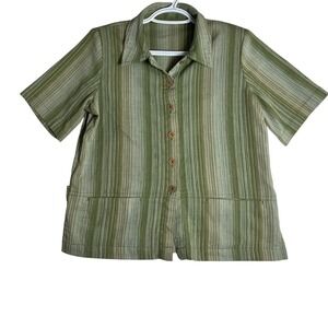 Vintage Sage Stripe Coord Set // Earthy Coastal Boho Two-Piece